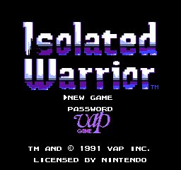 Isolated Warrior (Europe) Title Screen